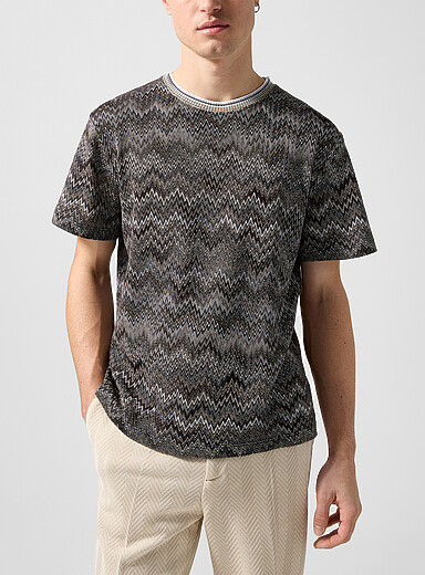 Zigzag knit T-shirt