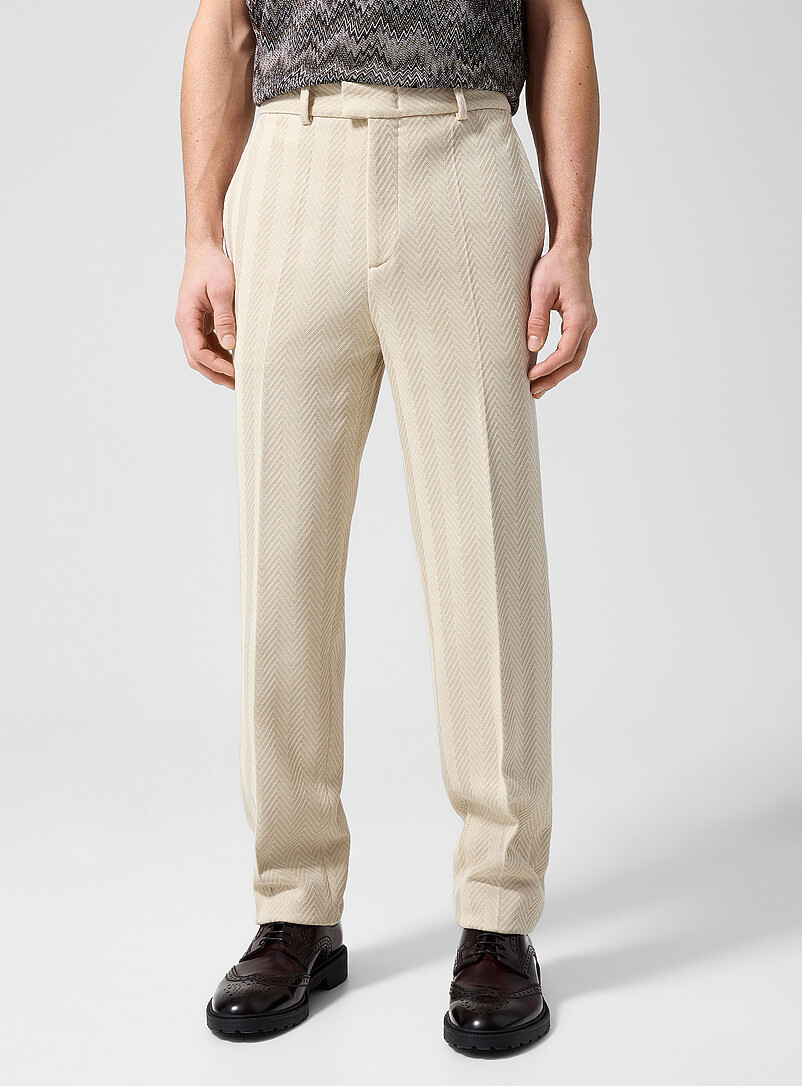 Tone-on-tone textured zigzag pattern pant product image 2