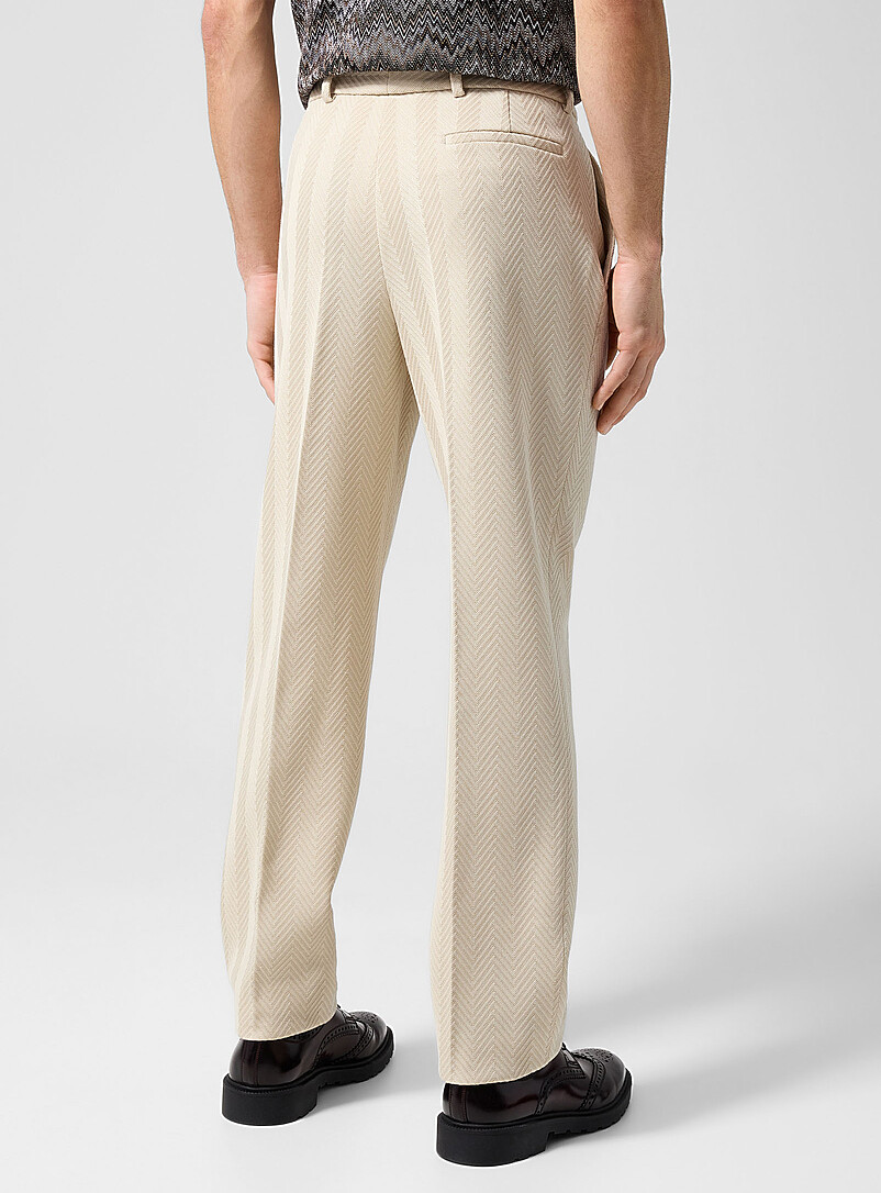 Tone-on-tone textured zigzag pattern pant product image 3