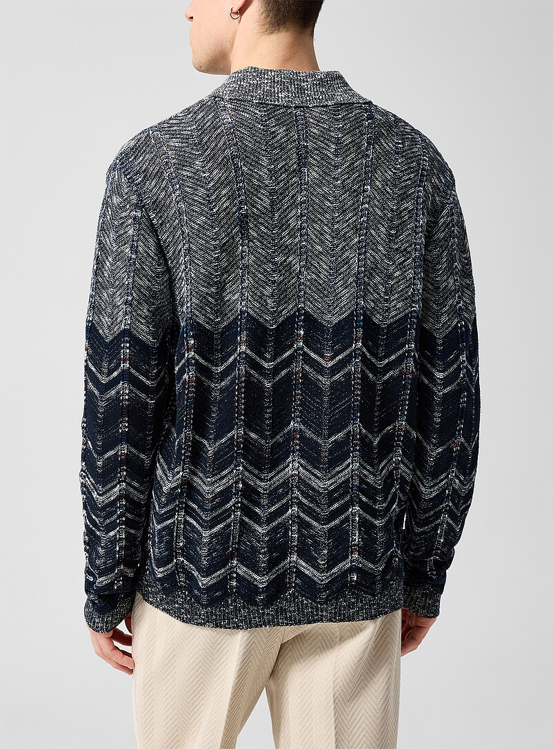 Openwork zigzag knit polo product image 3