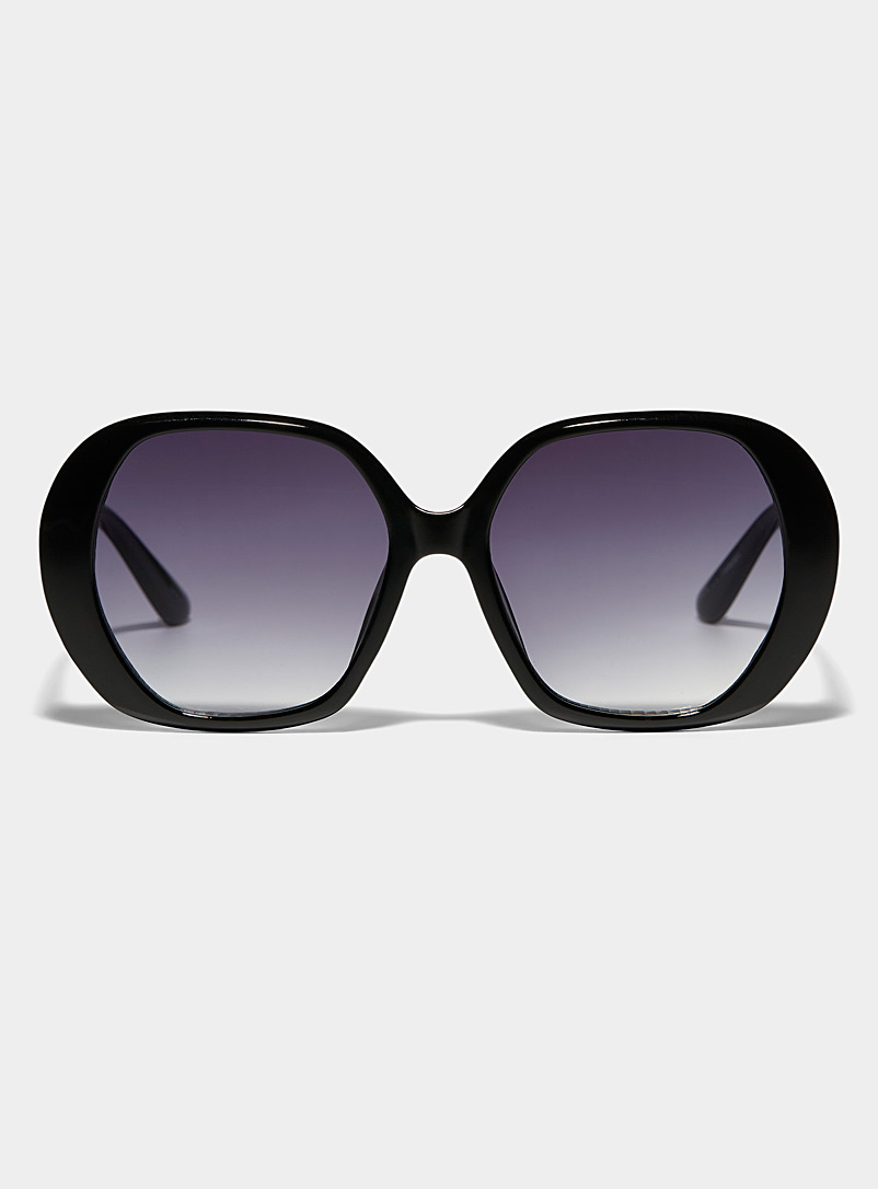 Simons Black Square bug-eye sunglasses for women