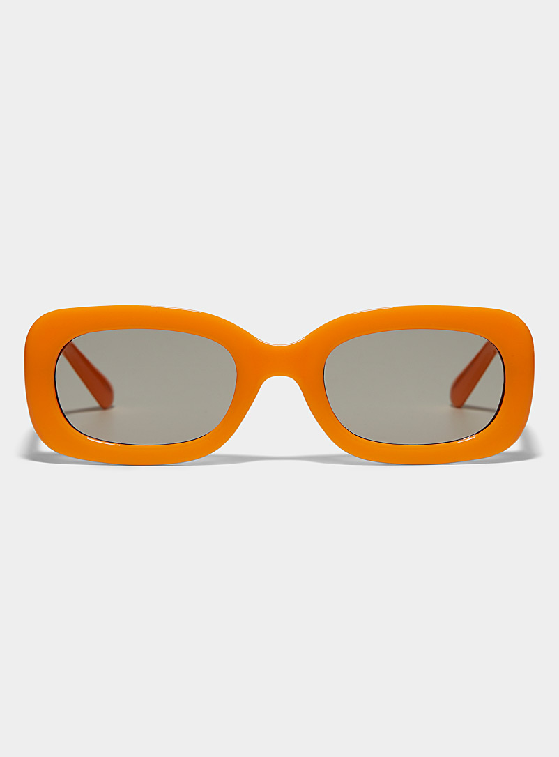 Simons Orange Rounded rectangular sunglasses for women
