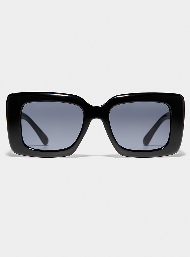 Simons: Les lunettes de soleil rectangulaires surdimensionnées Noir pour femme