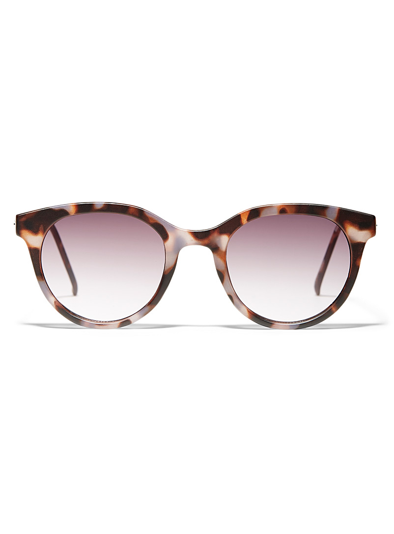 Simons Medium Brown Metallic touch round sunglasses for women