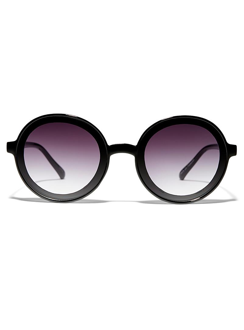 Simons Black Oversized round sunglasses for women