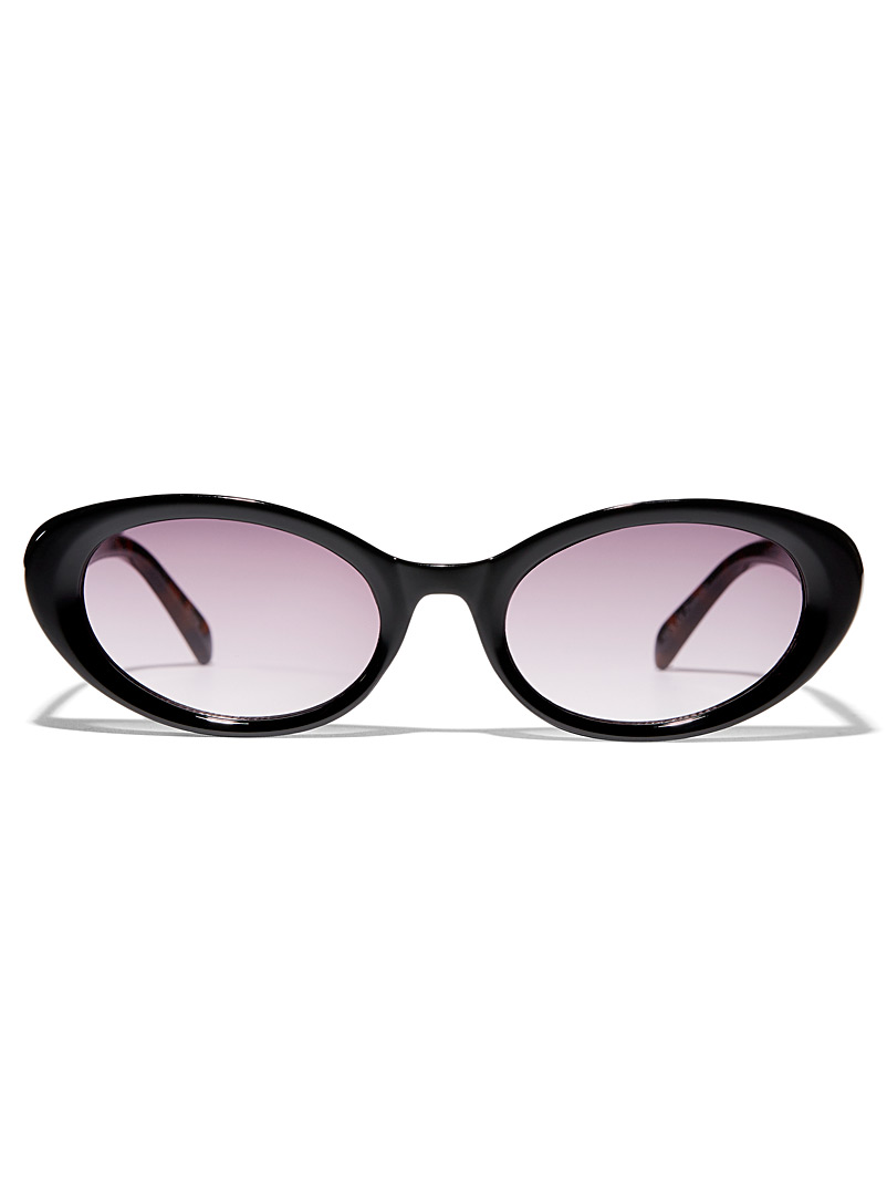 Simons: Les lunettes de soleil ovales rétro Noir pour femme