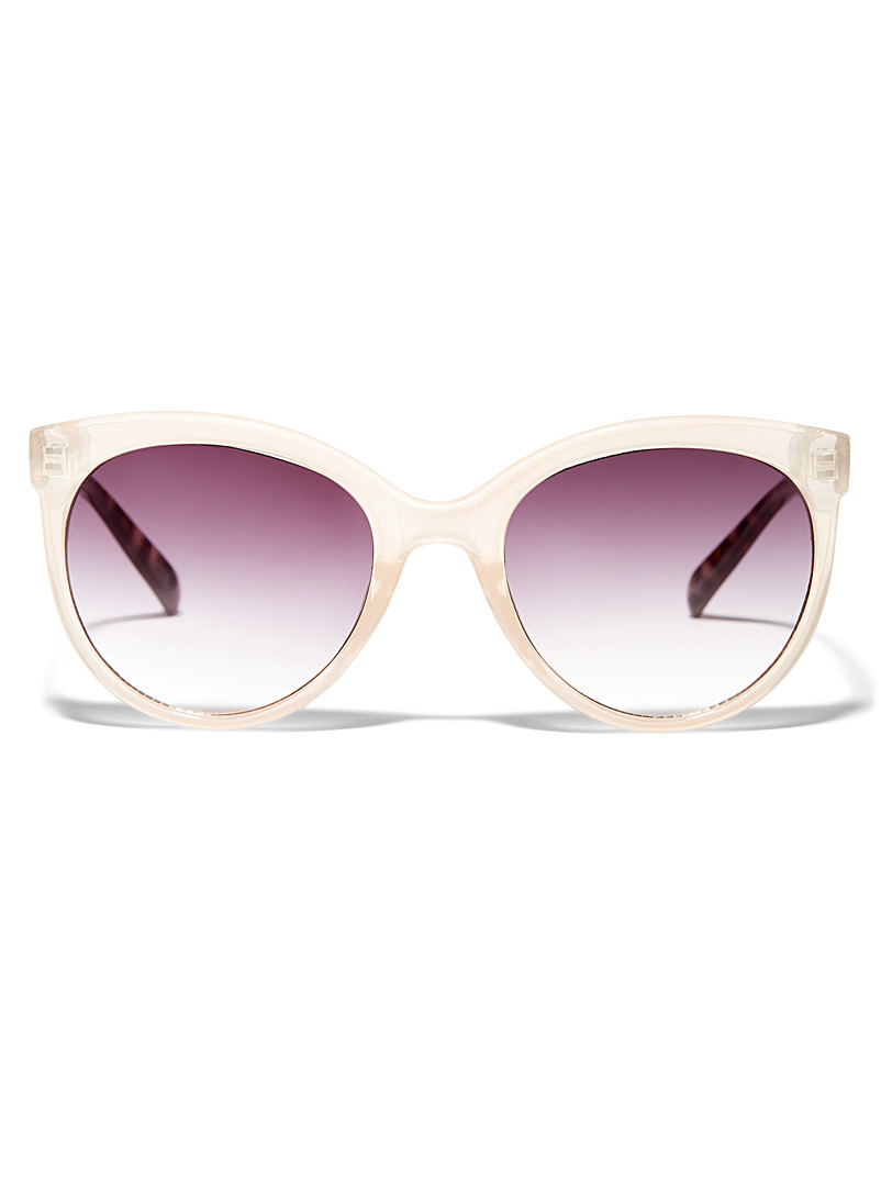 Simons Pink Contrast arms round sunglasses for women