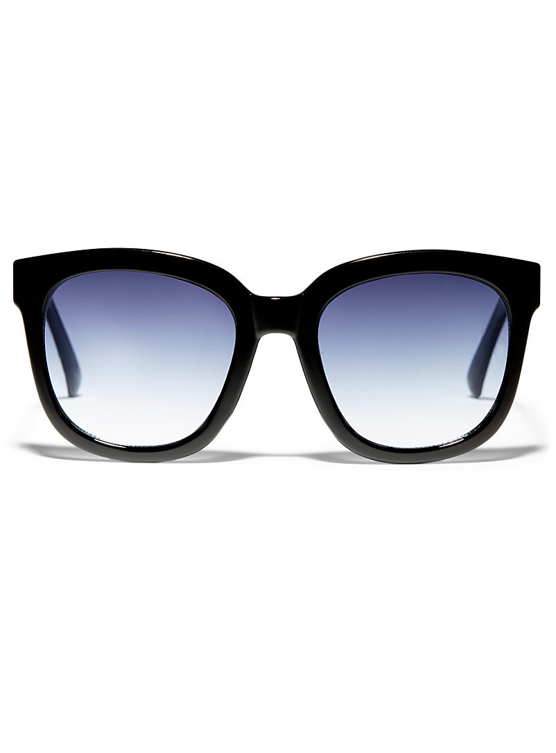 Simons Black Metallic accent square sunglasses for women