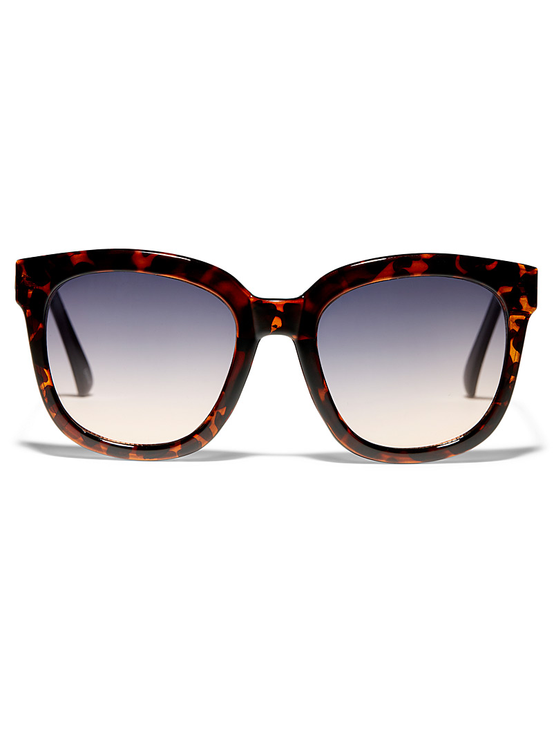 Simons Light Brown Metallic accent square sunglasses for women