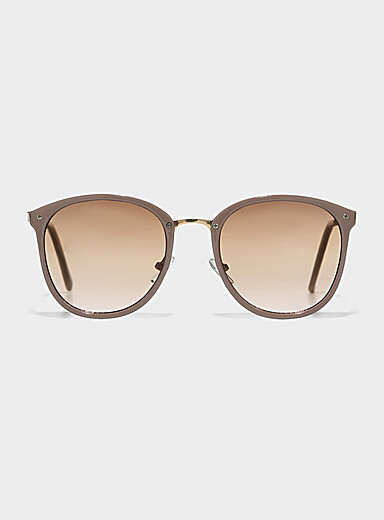 Metal accent round sunglasses