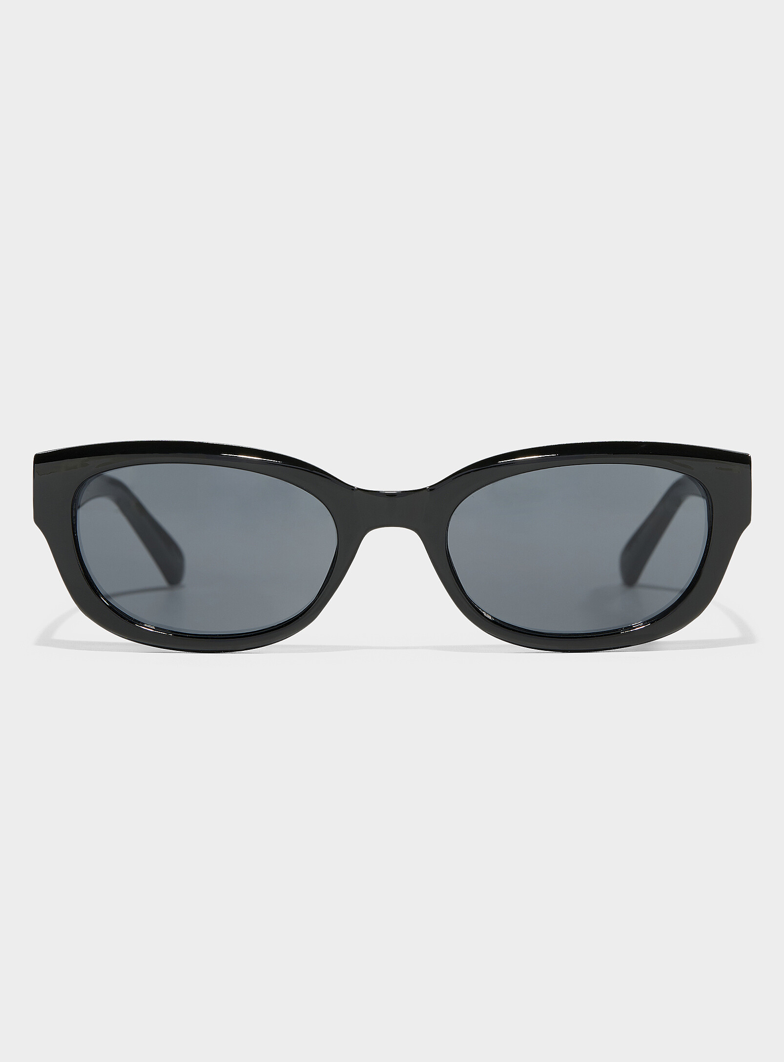Simon's Solid Translucent Oval Sunglasses In Black