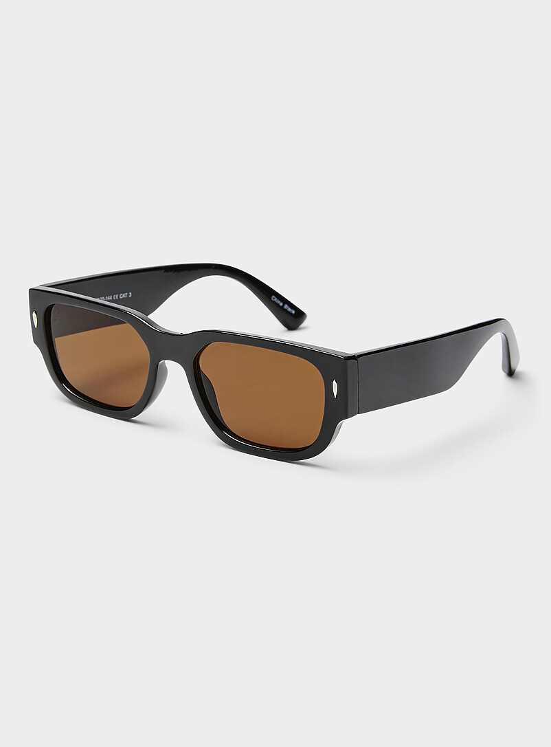 Wide-temple rounded rectangular sunglasses product image (primary)