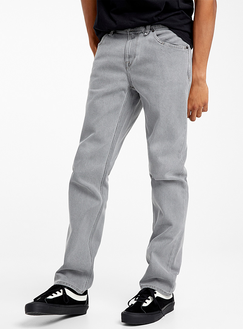 grey straight fit jeans