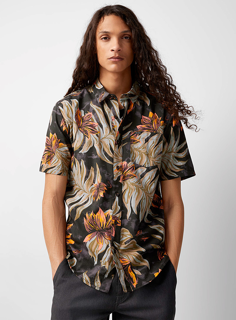 Volcom Black Marble floral shirt for men