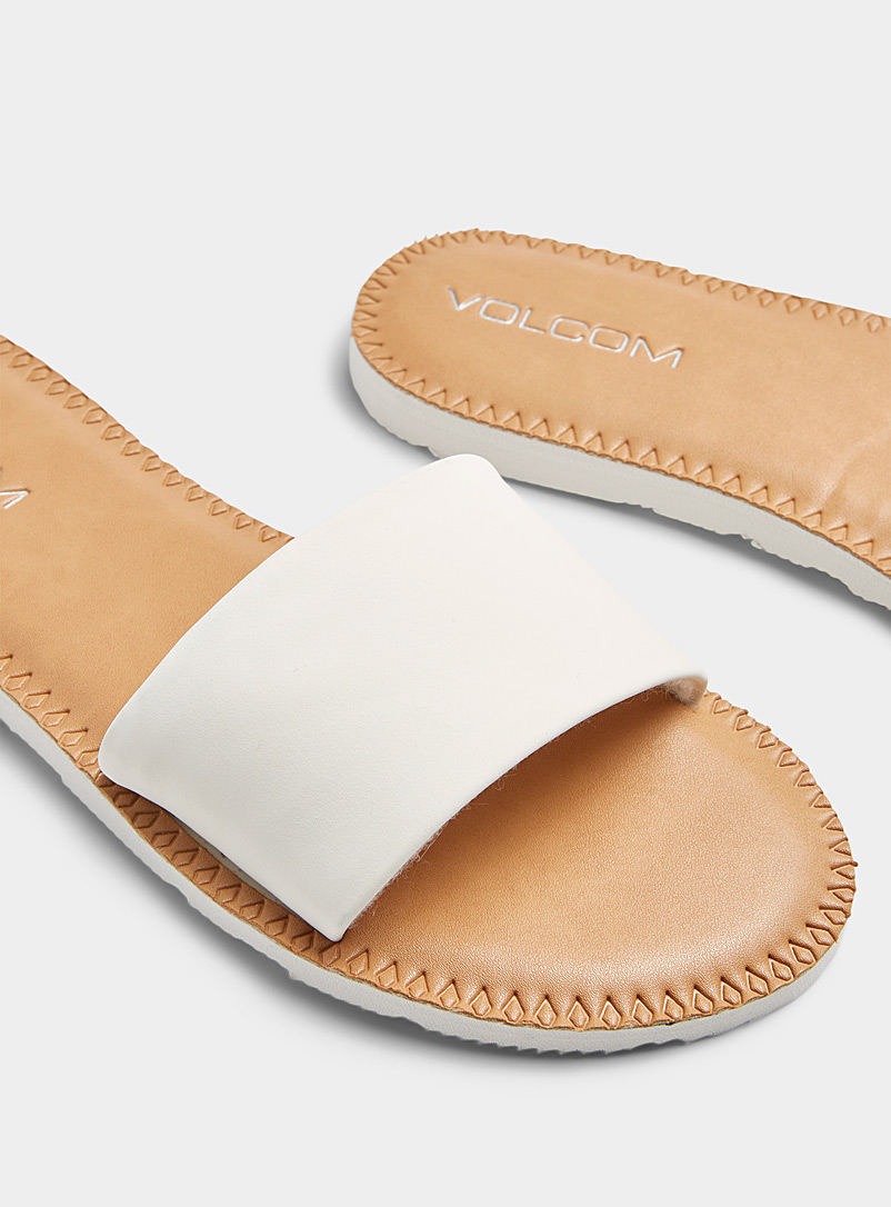 Volcom: La sandale slide Simple Blanc pour femme