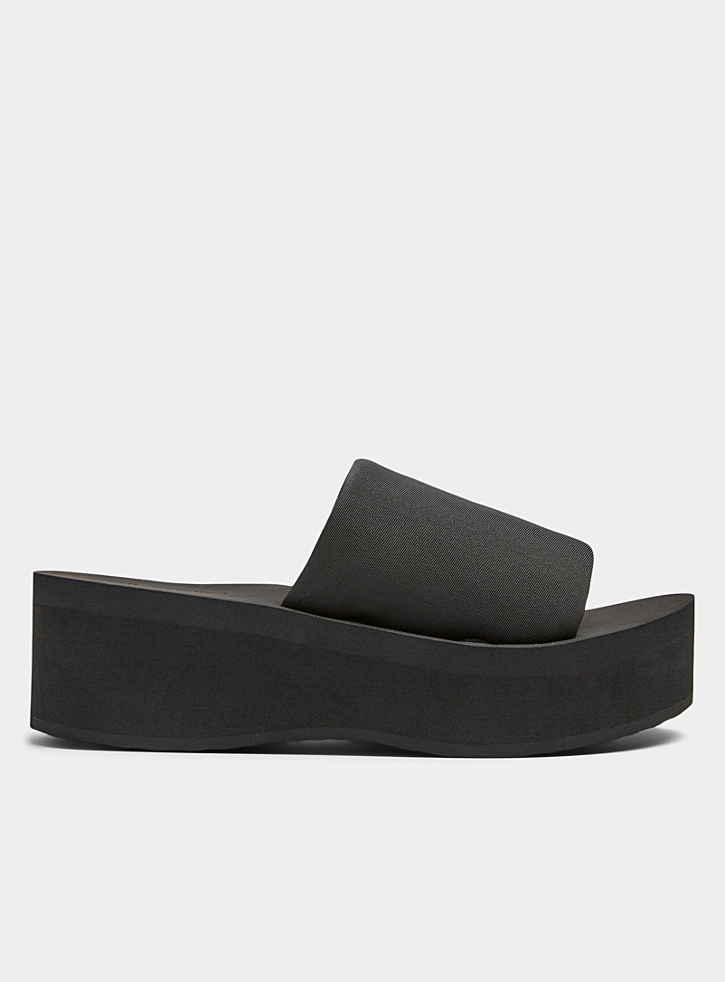 Volcom: La sandale slide plateforme Simple Hi-Scraper Noir pour femme
