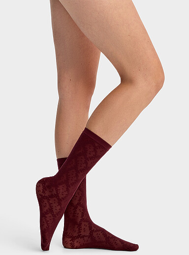 La chaussette cheville diaphane vignes