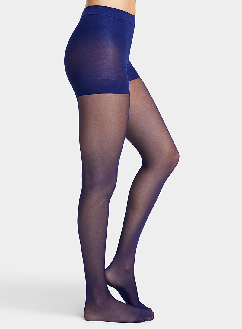 Emilio Cavallini Sapphire Blue Solid 3D nylon tights for women
