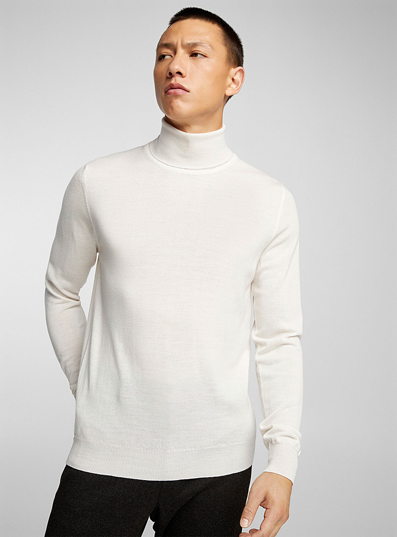 J.Lindeberg White Lyd merino turtleneck sweater for men