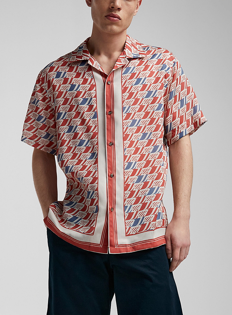 J.Lindeberg: La chemise Elio motif Moto Gris pour homme