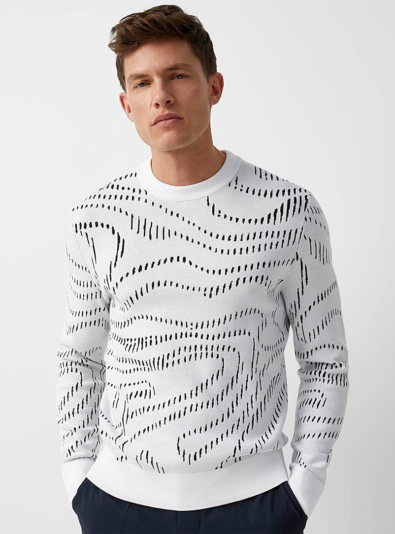 J. Lindeberg Patterned White Jacquard spiral sweater for error
