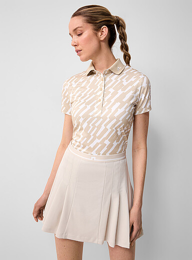 La jupe-short de golf pliss&eacute;e jersey piqu&eacute; Harlow