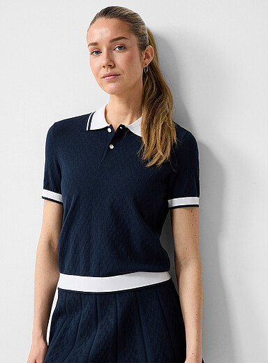 Polly pointelle golf polo