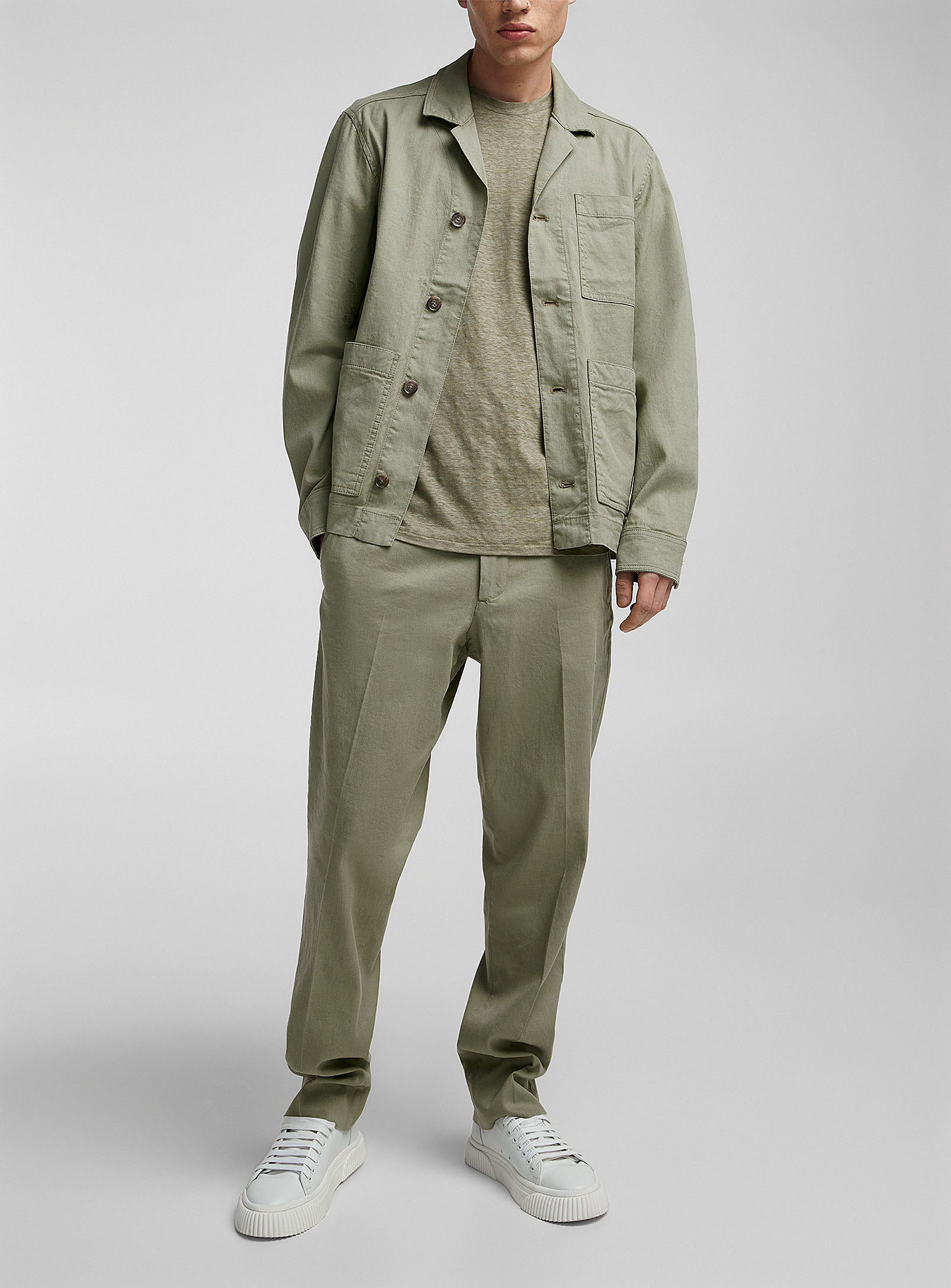 J. Lindeberg Lois Stretch Linen Pant In Green