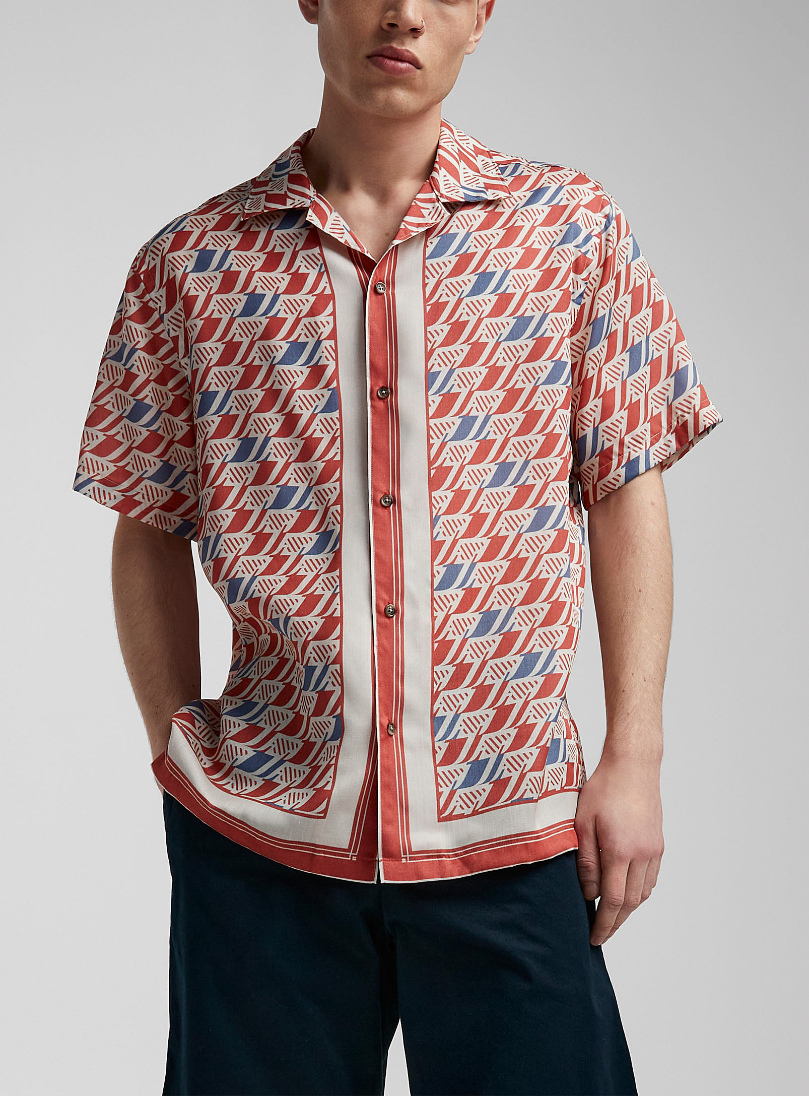 J.Lindeberg - Men's Elio Moto pattern shirt
