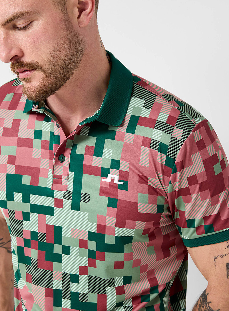 Bridger Tour colourful check golf polo product image 2
