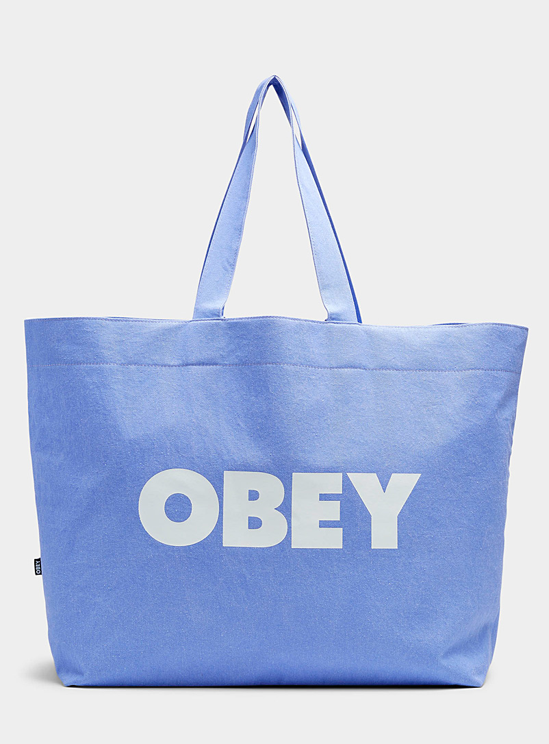 Obey Baby Blue Large pastel purple tote for men