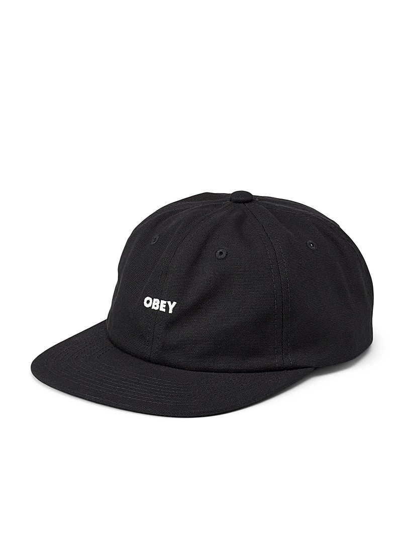 Obey Black Embroidered logo dad cap for men
