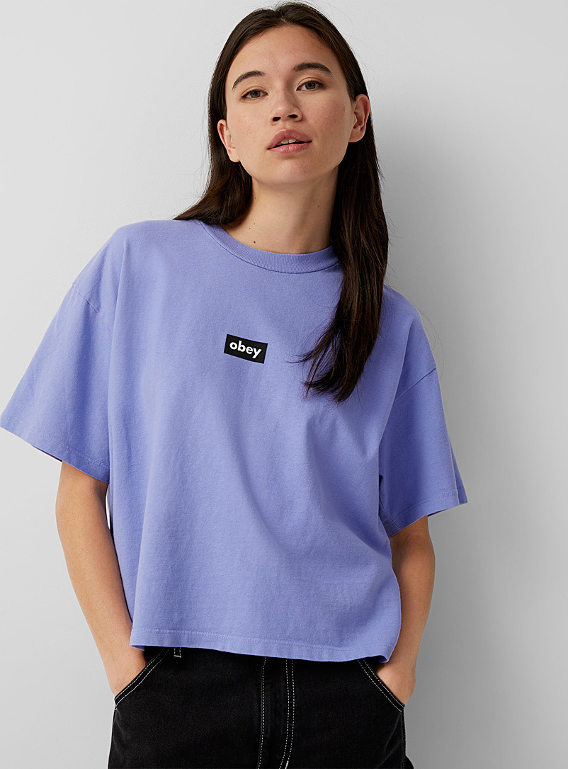 Obey Baby Blue Framed logo boxy tee for women