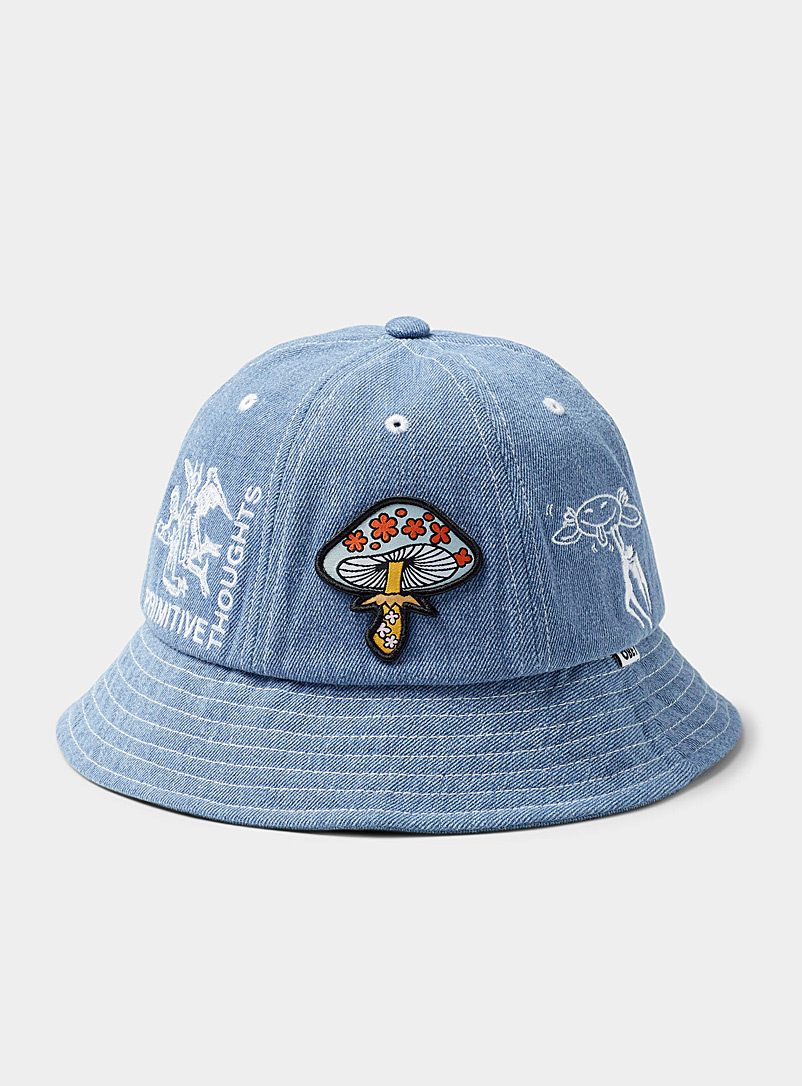 Obey Patterned Blue Shook bucket hat for men