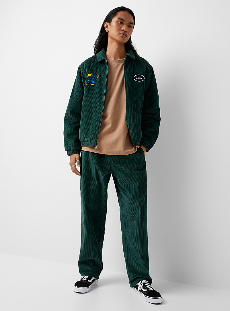 Obey Kelly Green Easy corduroy pant Relaxed fit for men