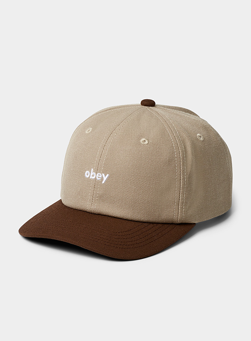 Obey: La casquette bicolore petit logo Brun à motifs pour homme
