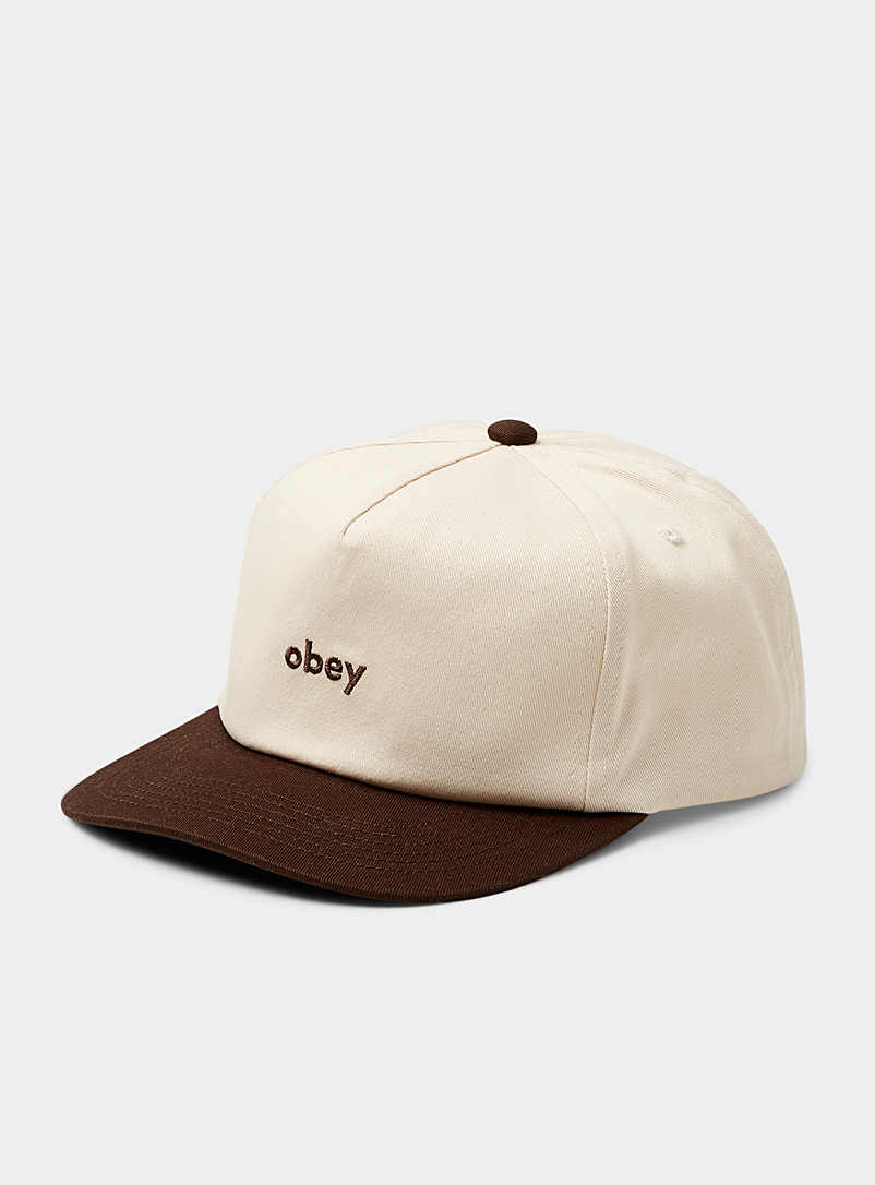Obey Brown Embroidered-logo two-tone cap for men