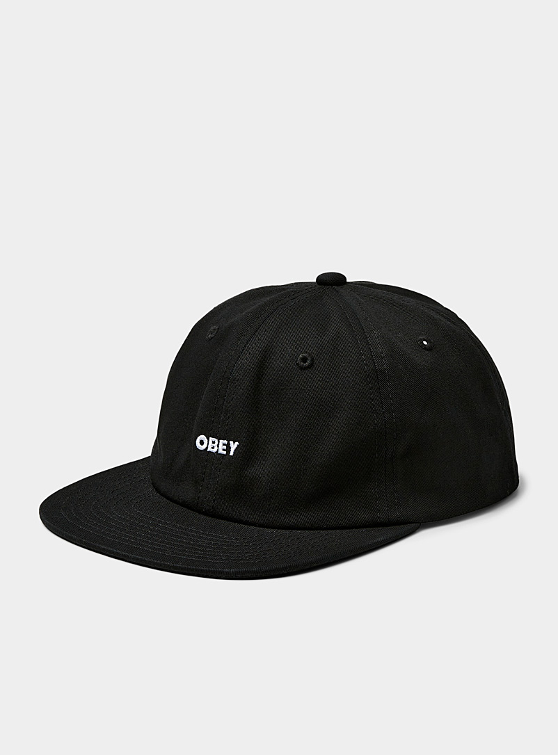Obey Black Small embroidered logo cap for men