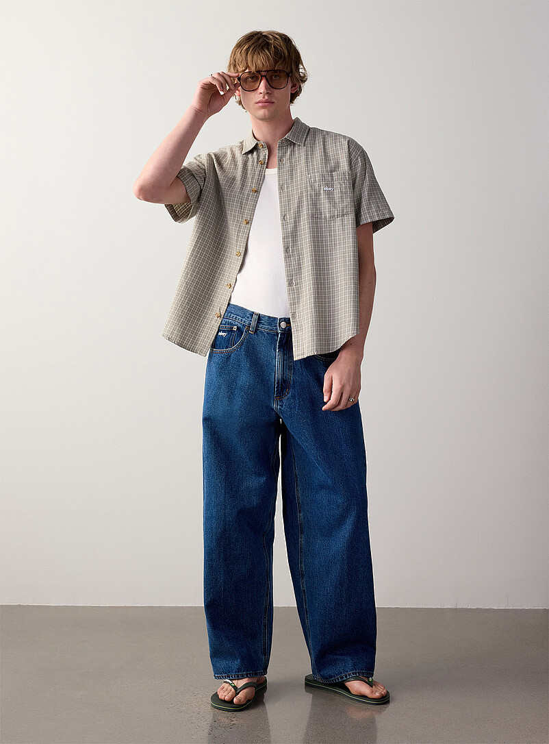 Obey: La chemise &agrave; carreaux Bigwig Ian Vert pour homme