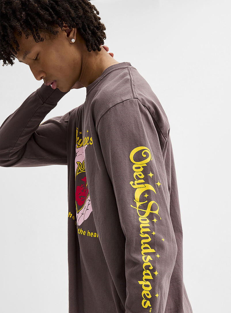 Obey: Le t-shirt graphique Soundscapes Oxford pour homme