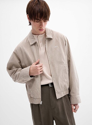 Le blouson Harrington &agrave; minicarreaux Luther