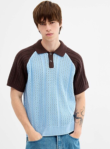 Le polo en tricot bicolore Abel