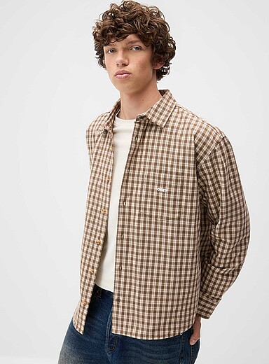 Obey Patterned Brown Bigwig check shirt for men
