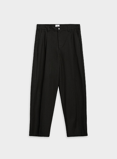 Obey Black Dean soft twill pleated pant <b>Loose straight fit</b> for men
