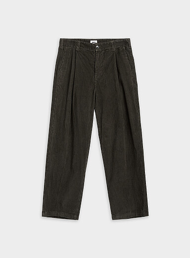 Le pantalon &agrave; plis velours c&ocirc;tel&eacute; Dean <b>Coupe ample droite</b>