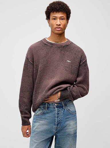 Faded rib-knit sweater