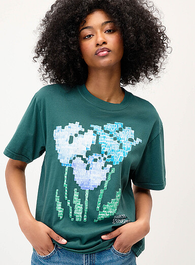 Le t-shirt tulipes brouill&eacute;es