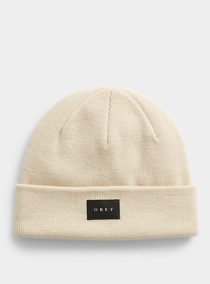 Obey Cream Beige Virgil tuque for women