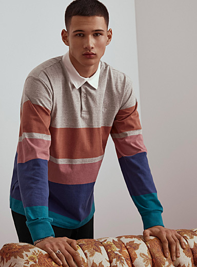 Pastel-striped rugby polo | Obey | Men's Polos Online | Simons