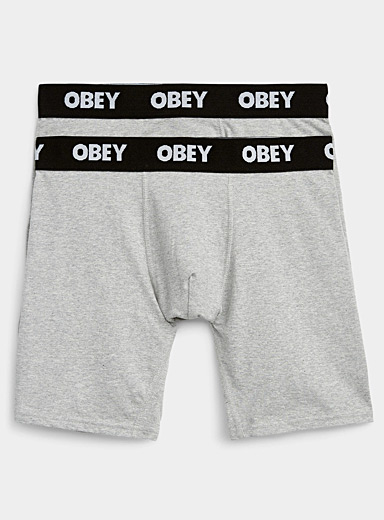 Obey Oxford Heather grey boxer briefs 2-pack for men
